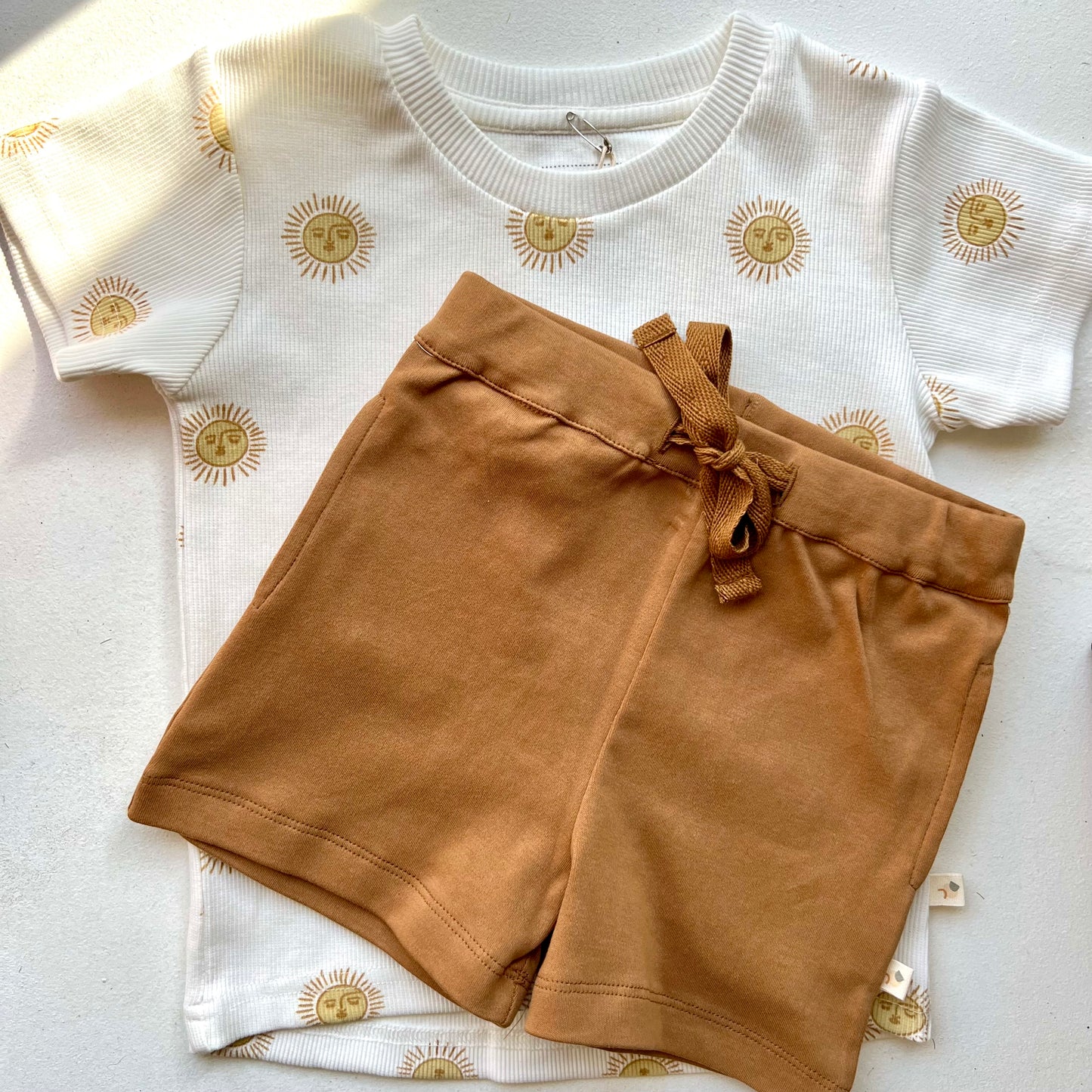 Organic Drawstring Shorts | Brown