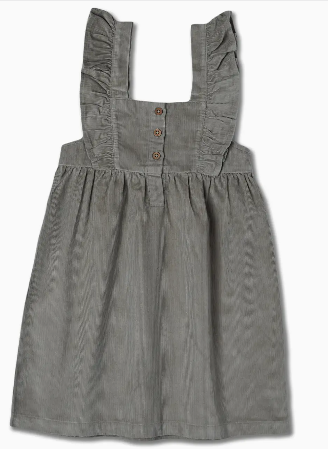 Ruffle Corduroy Dress | Olive