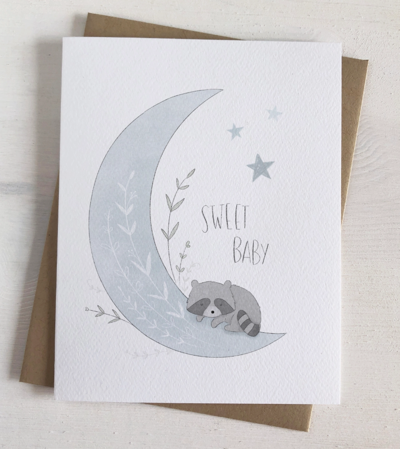 Sweet Baby Raccoon | Greeting Card