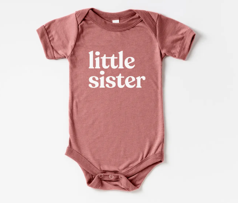 "Little Sister" Graphic Onesie