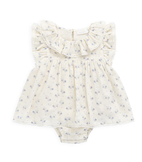 Molly Blue Muslin Playsuit | Organic Cotton
