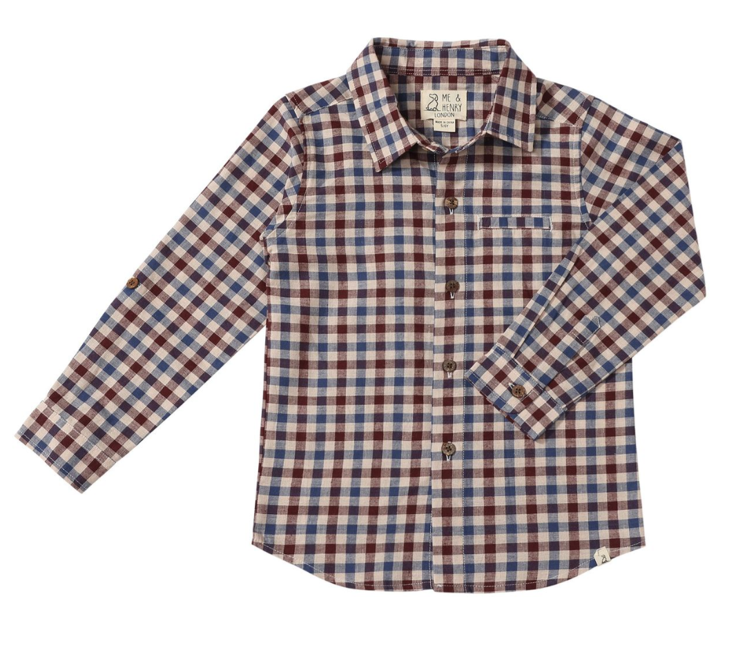 Atwood Woven Shirt | Blue/Burgendy Plaid