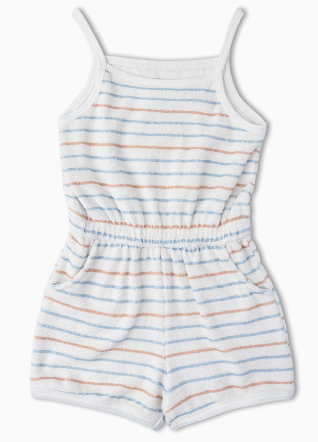 Organic Tank Romper | Terry Stripe