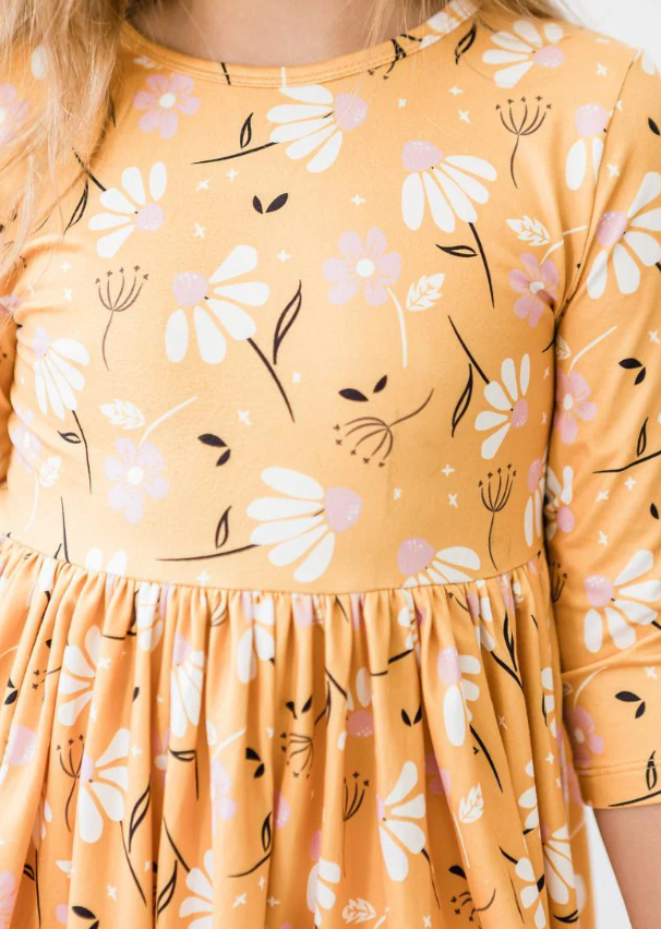 3/4 Sleeve Pocket Twirl Dress | Dandelions