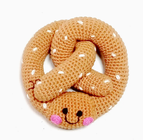 Soft Pretzel Toy Rattle | Handmade