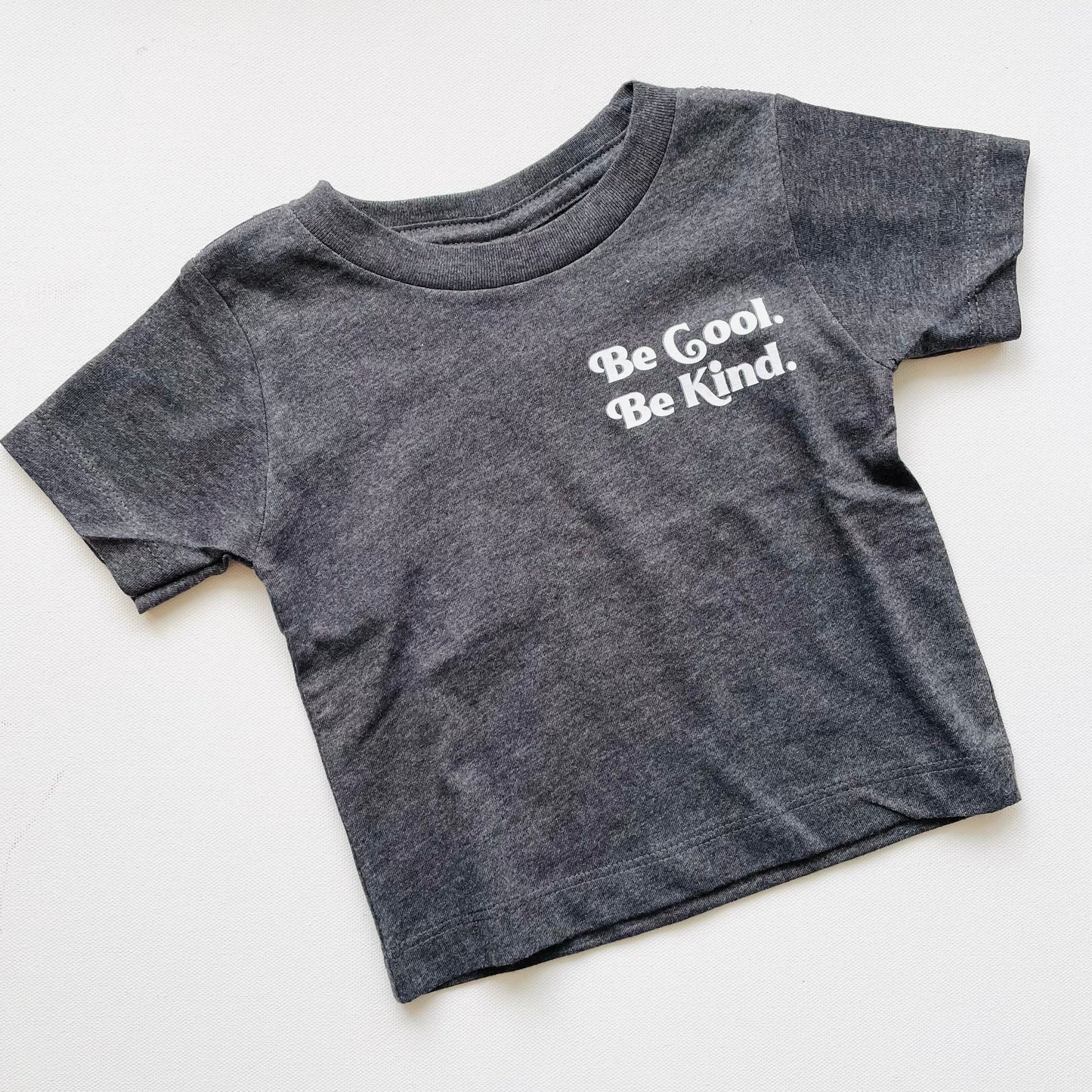 Kids clothing. Graphic t-shirt. Be cool, Be kind.