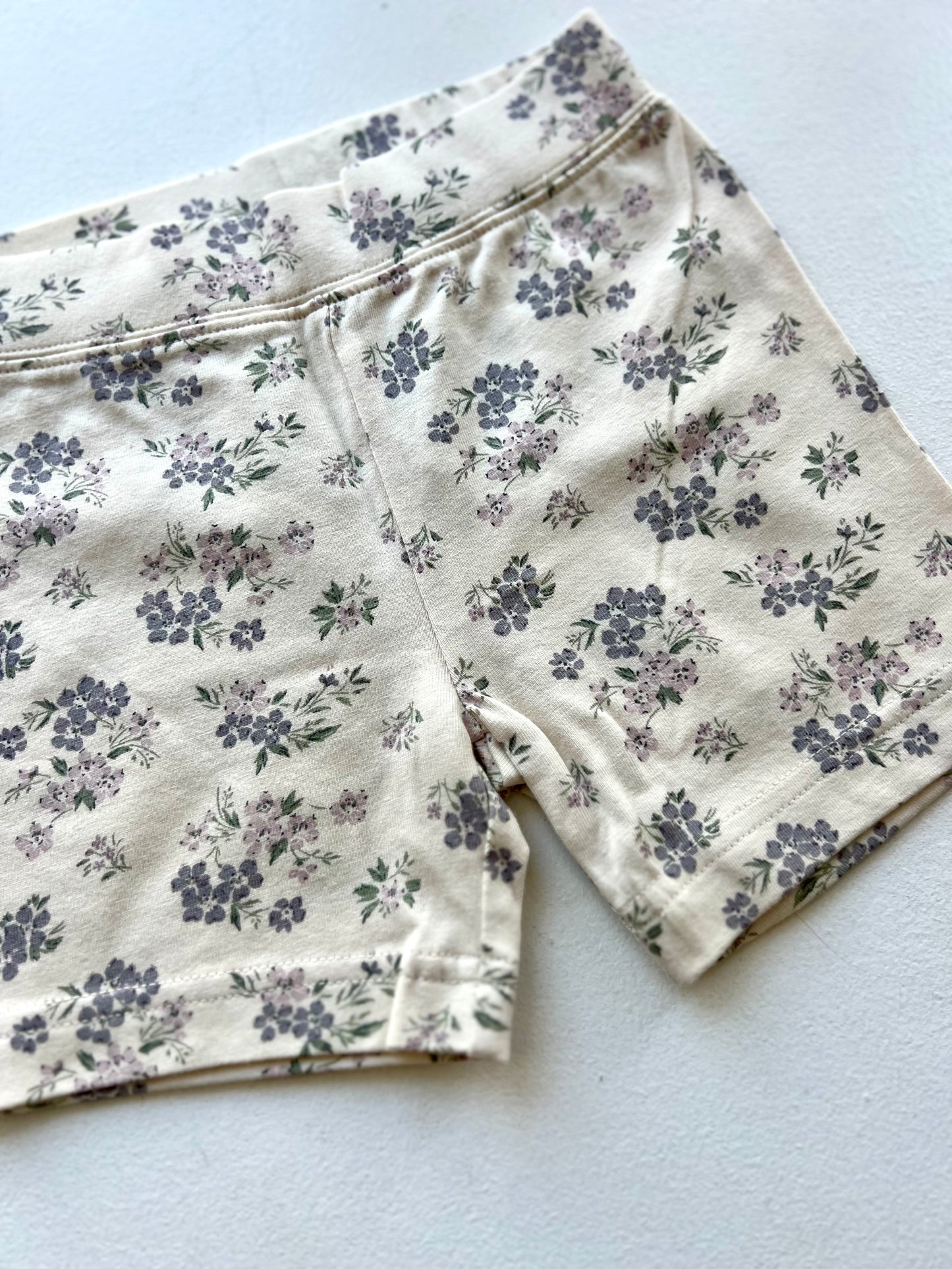 Purple Floral Bike Short