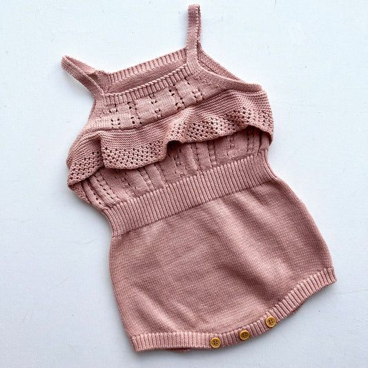 Knit Romper | Pink