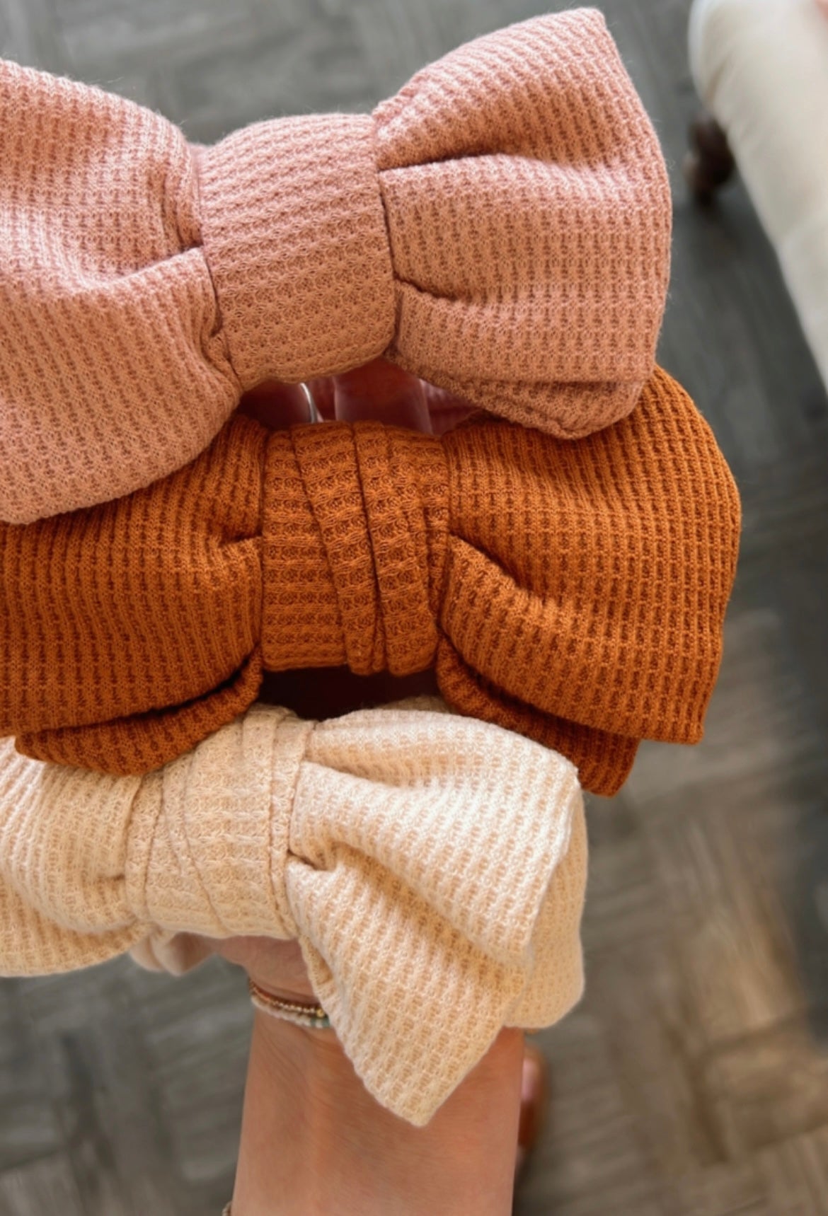 Chunky Waffle Bow Headband