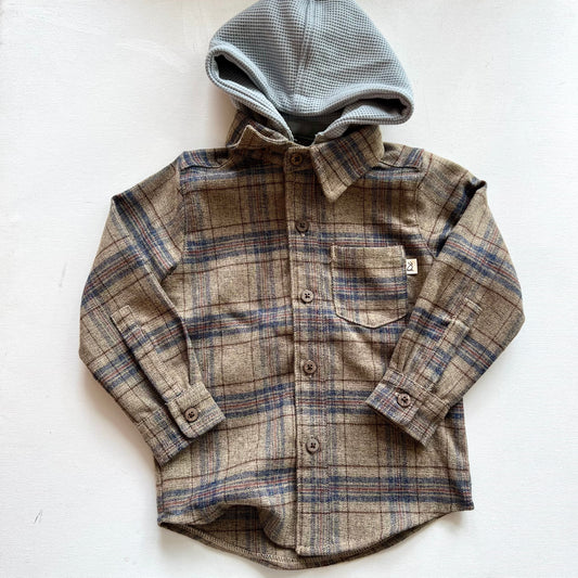 Hooded Flannel | Beige