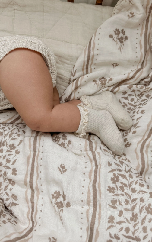 6 Layer Gauze Blanket | Floral - No Lace