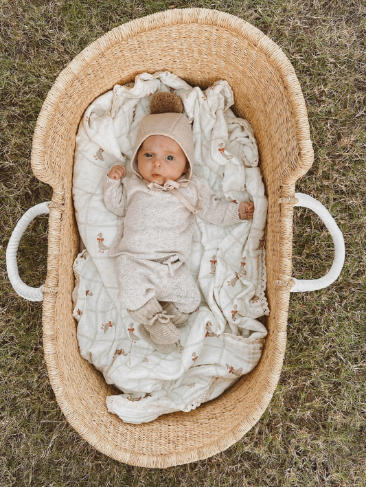 6 Layer Gauze Blanket | Red Bow Goose