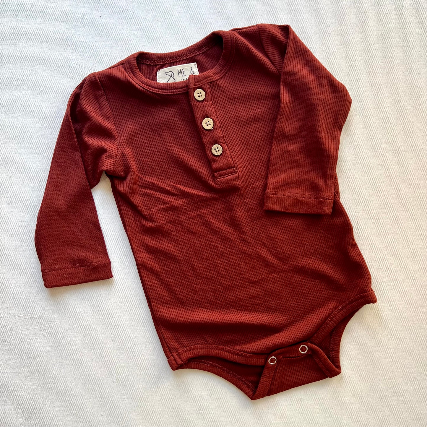 Ribbed Onesie | Rust