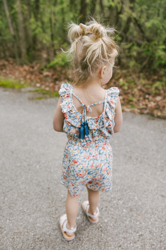 Blue Floral Romper