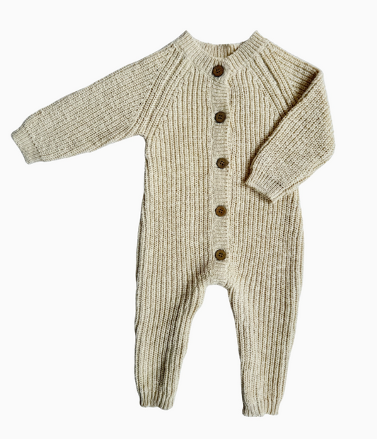 Chunky Knit Jumpsuit | French Cream