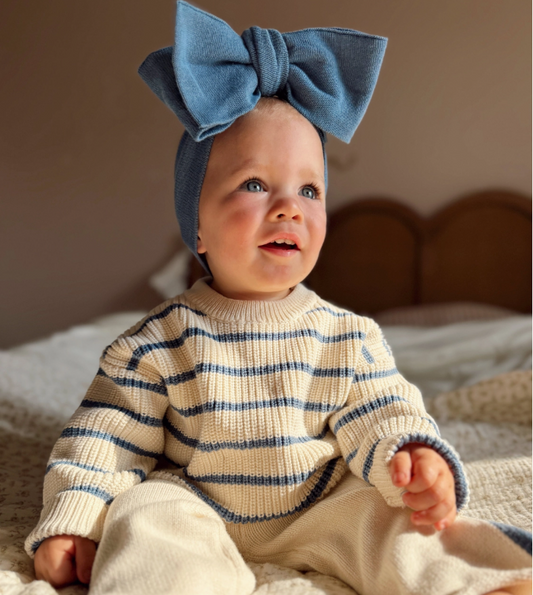 Classic Bow Headband | Blue