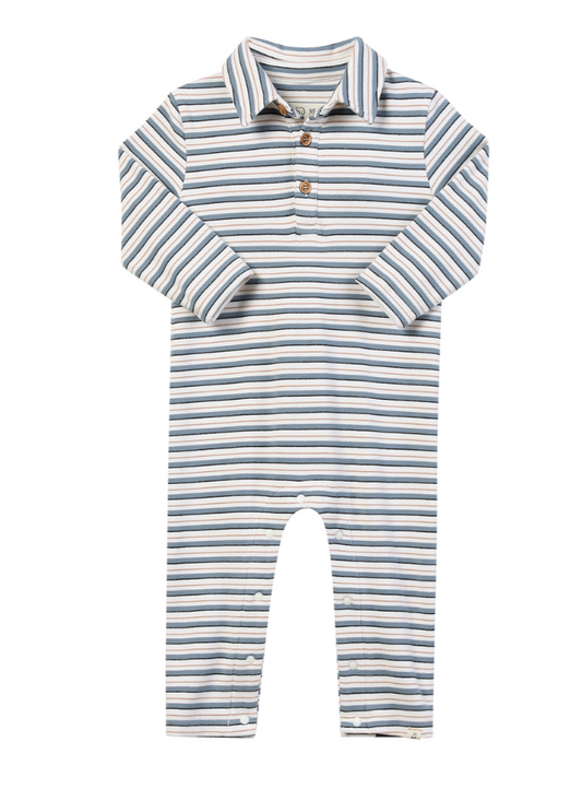 Polo Romper | Multi Stripe