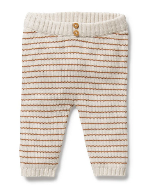 Cinnamon Stripe Knit Legging | Organic Cotton