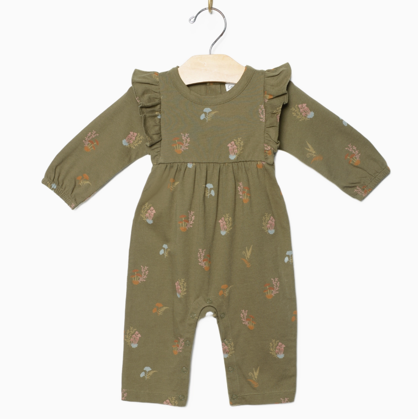 Long Flutter Romper | Mushroom