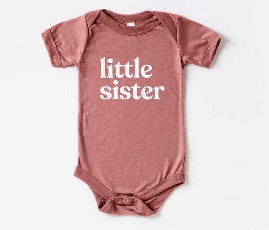 "Little Sister" Graphic Onesie