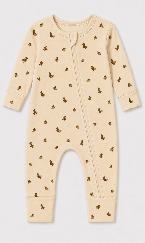 Acorns Zip Pajamas