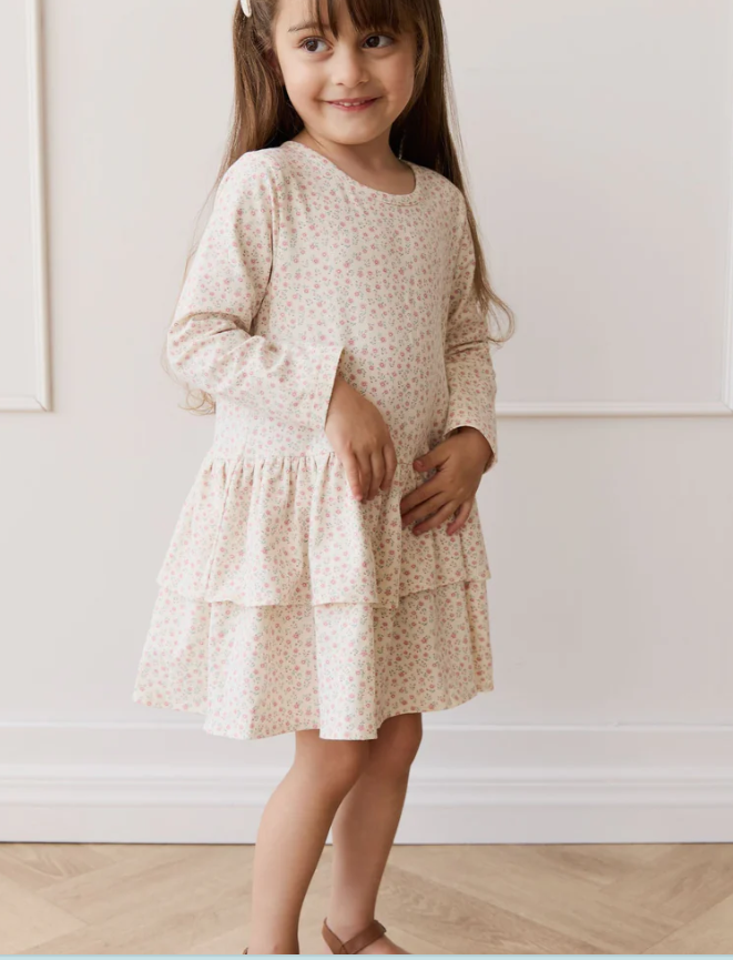 Organic Cotton Fayette Dress | Garden Pink