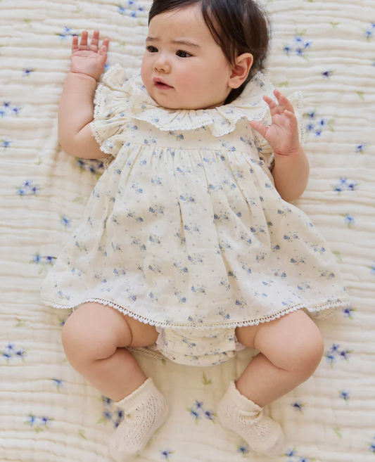 Molly Blue Muslin Playsuit | Organic Cotton