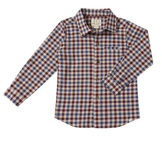 Atwood Woven Shirt | Blue/Burgendy Plaid