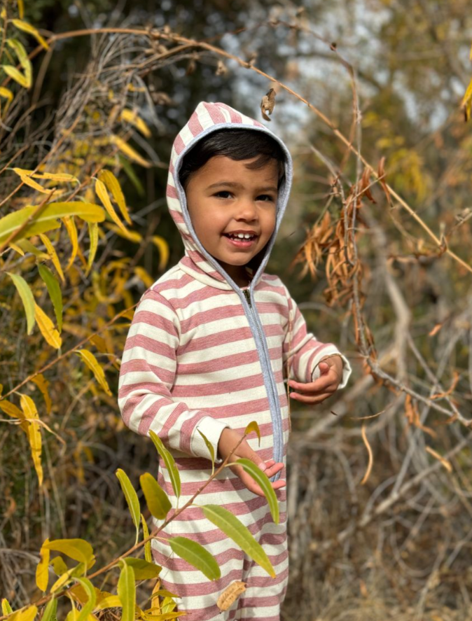 Stripe Hooded Romper
