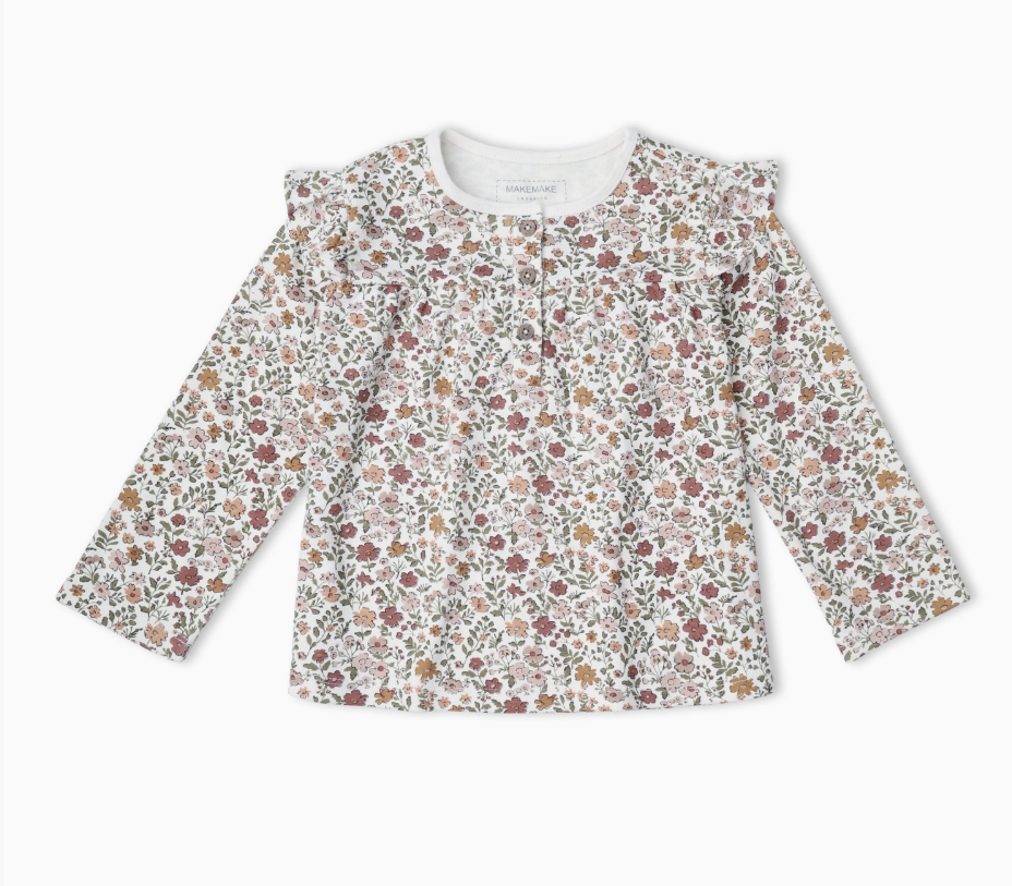 Organic Ruffle Top | Woodland Sprig
