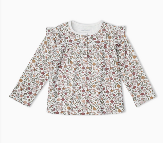 Organic Ruffle Top | Woodland Sprig