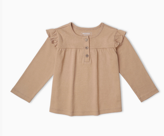 Organic Ruffle Top | Taupe