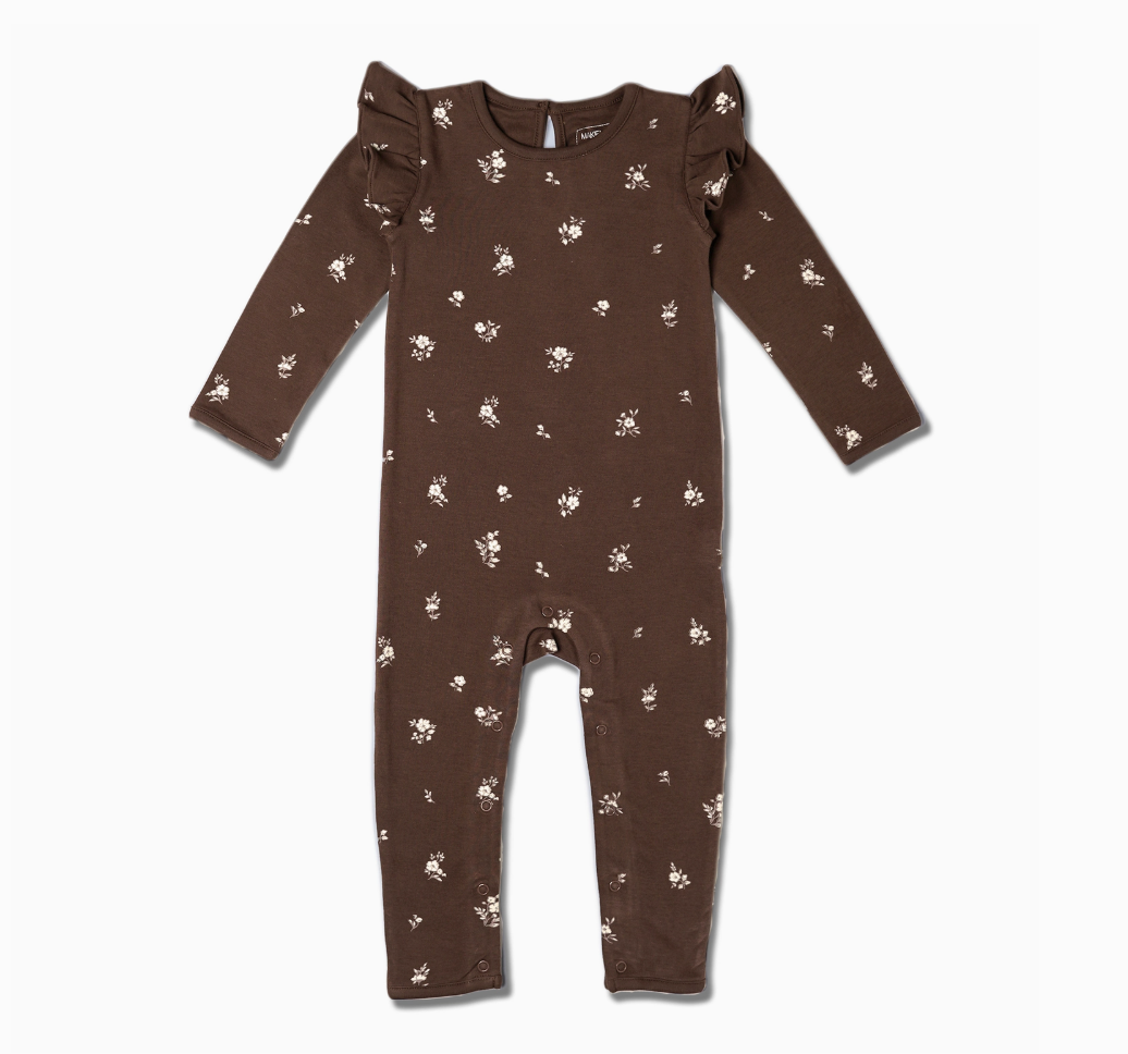 Ruffle LS Romper | Birch