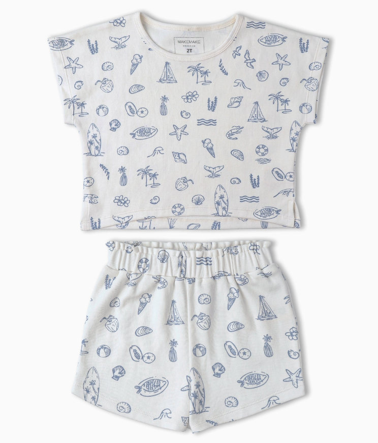 Organic Box Tee & Short Set | Coastal