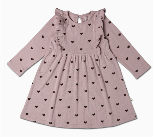 LS Ruffle Dress | Hearts