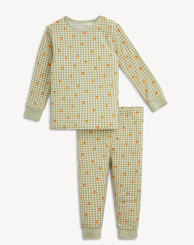 Pumpkin Plaid L/S PJ Set | Magnetic
