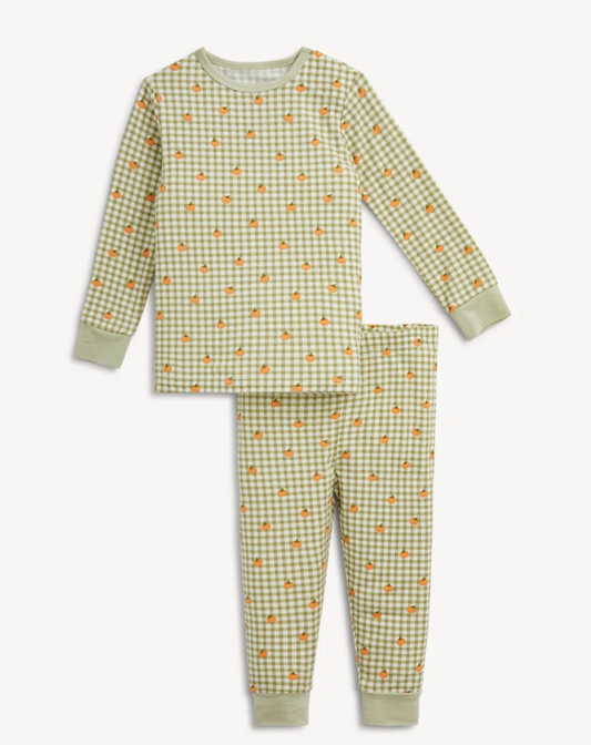Pumpkin Plaid L/S PJ Set | Magnetic