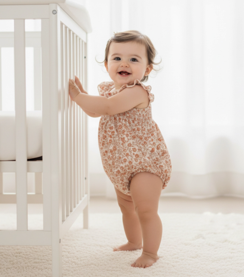 Organic Ruffle Bubble Romper | Sienna