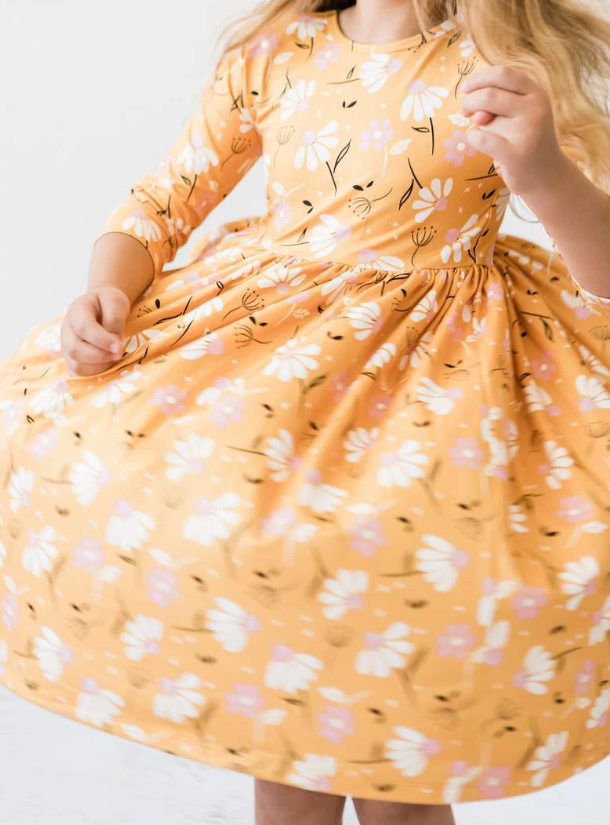 3/4 Sleeve Pocket Twirl Dress | Dandelions