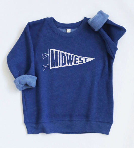 Midwest Pennant Toddler Sweatshirt | Royal Blue