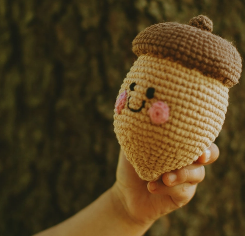 Acorn Toy Rattle | Handmade