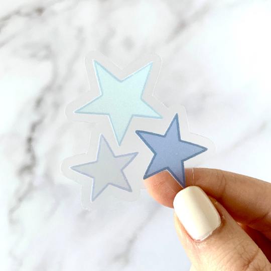 Clear Blue Stars Sticker