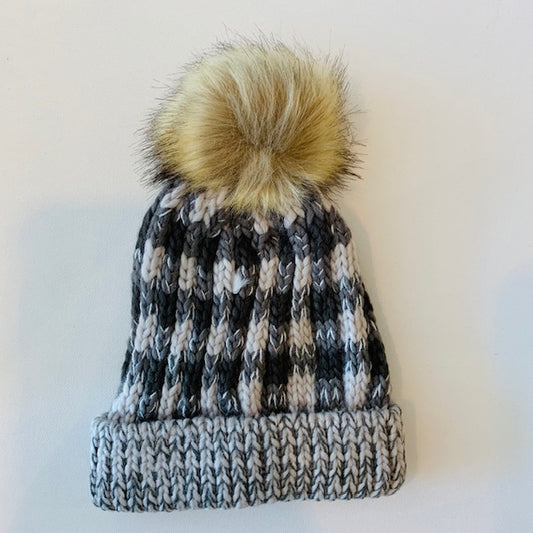 Winter Hat | Grey Buffalo Check 2-6Y