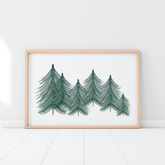 Woodland Forest Trees Print